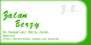 zalan berzy business card